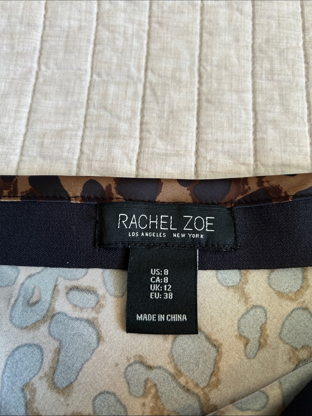 Rachel Zoe brown black cheetah print pull on satin midi maxi skirt Med 8 - Picture 4 of 10